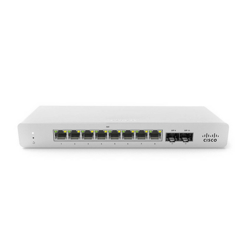 MS120-8 FP Wired Switch~Interfaces: 8 × GbE, 2 × SFP