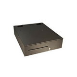 Series 100 Cash Drawer: 16195~Drawer Front Style: Adjustable, Dual-Media Slot; Interface Type: MultiPROÂ® 24 V; Color: Black; Size (W x D x H): 16.0in. x 19.5in. x 4.9in.; Options: Keyed for: A7 Key/Lock Code, Keyed Randomly