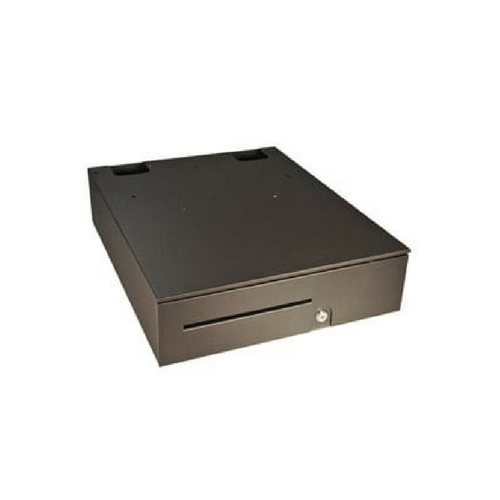 Series 100 Cash Drawer: 16195~Drawer Front Style: Adjustable, Dual-Media Slot; Interface Type: MultiPROÂ® 24 V; Color: Black; Size (W x D x H): 16.0in. x 19.5in. x 4.9in.; Options: Coin Roll Storage Till, Keyed Randomly