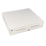 Series 4000 Cash Drawer: 1816~Drawer Front Style: Painted Front (color matched to case); Interface Type: Hardwired for Printer; Color: Cloud White; Size (W x D x H): 18.0in. x 16.7in. x 4.2in....