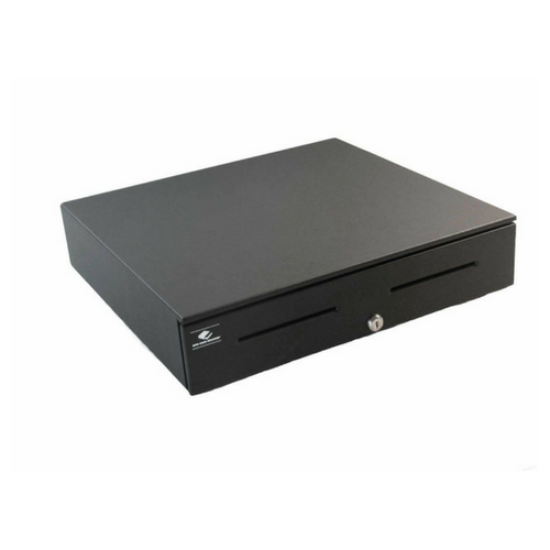 Series 4000 Cash Drawer: 1816~Drawer Front Style: Painted Front (color matched to case); Interface Type: MultiPROÂ® 24 V; Color: Black; Size (W x D x H): 18.0in. x 16.7in. x 4.2in.; Options: Fixed 5x5 Till, Keyed Randomly