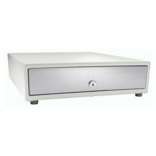 Vasarioâ„¢ Series Cash Drawer: 1416~Drawer Front Style: Stainless front (non-media); Interface Type: MultiPROÂ® 24 V; Color: Beige; Size (W x D x H): 13.8in. x 16.3in. x 4.0in.; Options: Adjustable 4x5 Till (Standard), Keyed Randomly